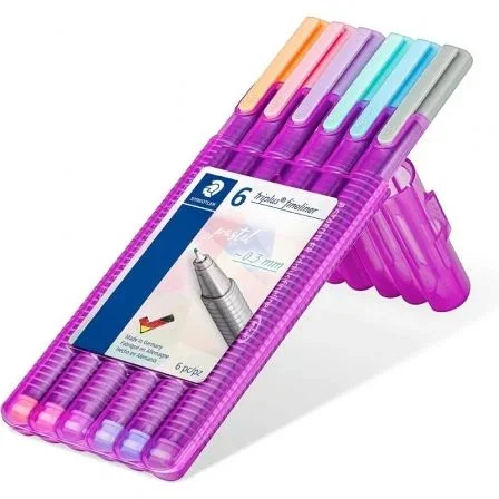 STAEDTLER Triplus Fineliner 334 Estuche de 6 Colores Pastel